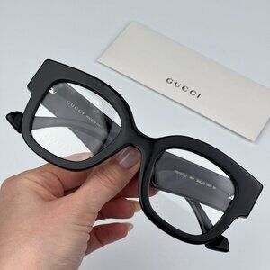 Gucci GG1423O 001 BRAND NEW Eyeglasses Black Square Women